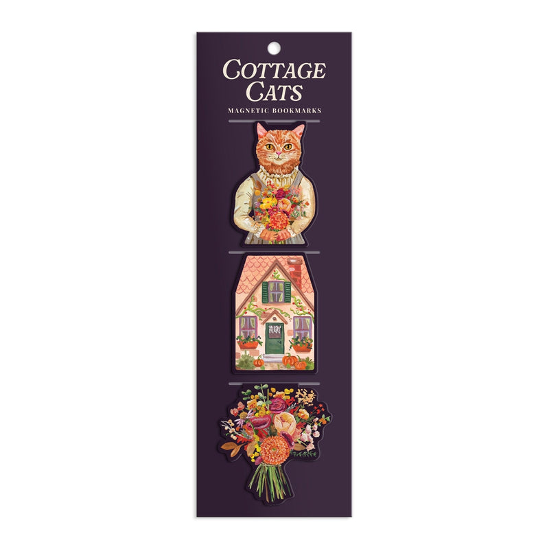 Galison - Anja Riebensahm - Cottage Cats Magnetic Bookmarks