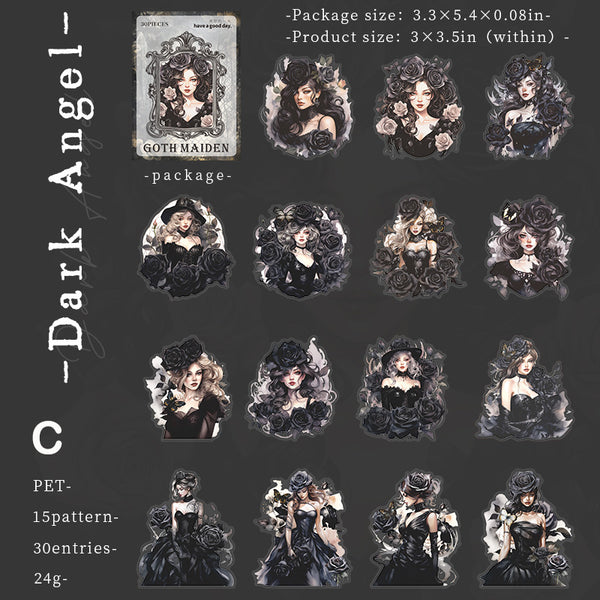 Gothic Girl Stickers