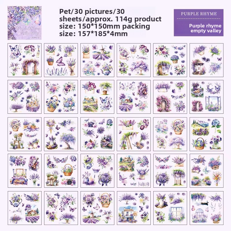30 Sheets Waterproof Stickers for Scrapbooks, Planners & Journals