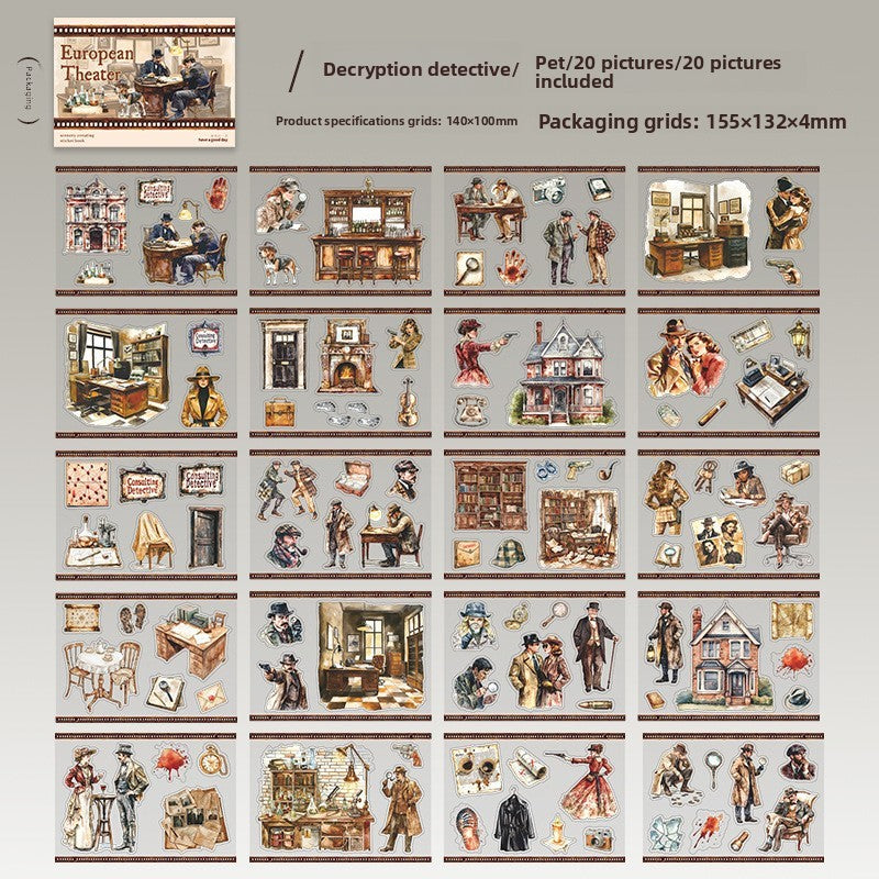 European Theater 20-piece PET Sticker Book