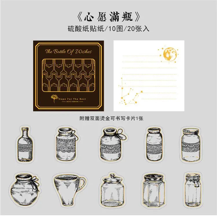 Sketch Memoirs Flower and Plants Stickers