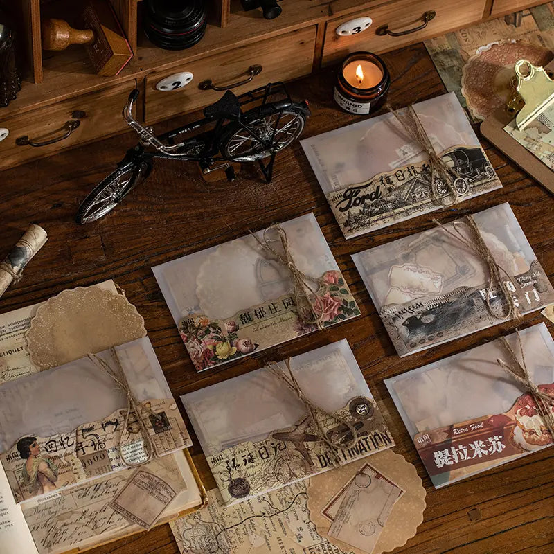 Time Collection Retro Material Pouch for Journaling