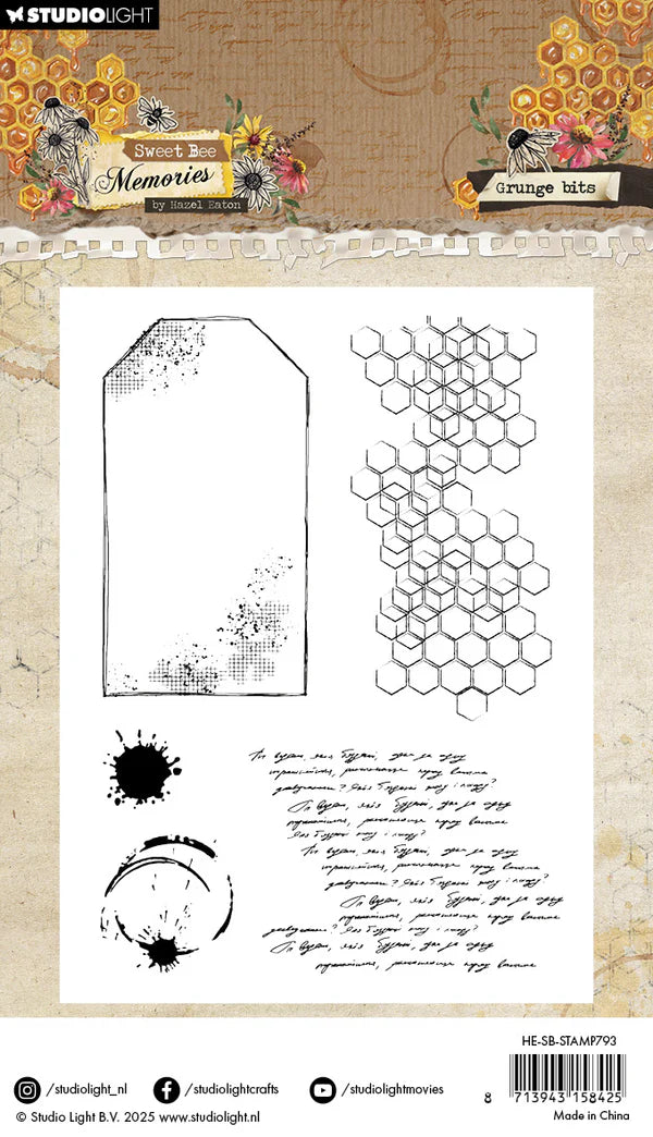 Studio Light - Clear Stamp Grunge Bits Sweet Bee Memories