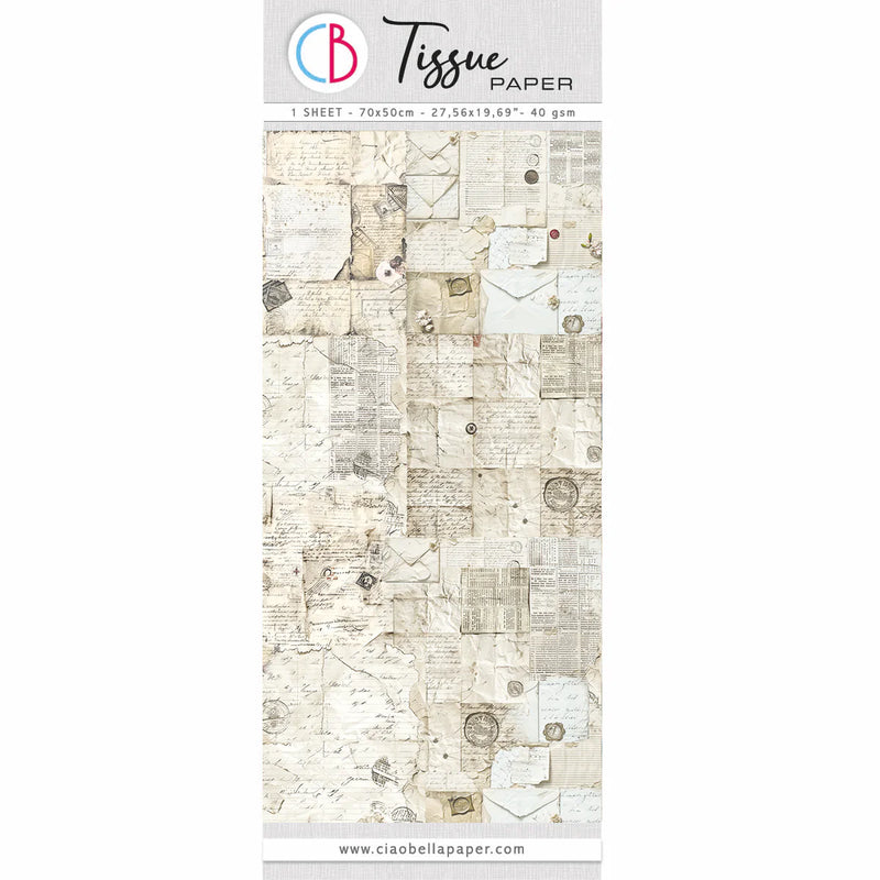 Ciao Bella - Tissue Paper - Antique Handwritten Letter