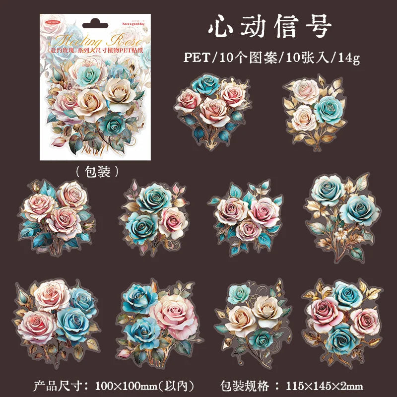 Going to the Rose Series Large Size Rose Stickers