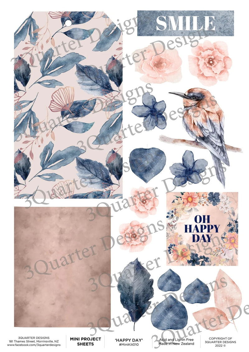 3Quarter Designs - Happy Day - Mini Project Sheet
