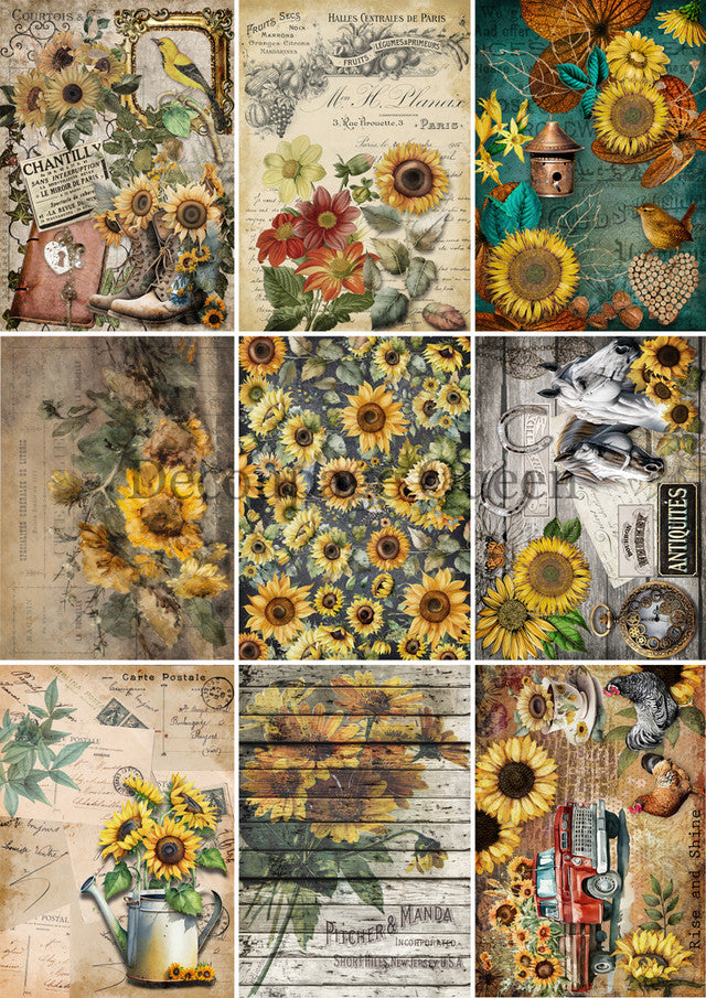 Decoupage Queen - Sunflower Ephemera Journal Pack