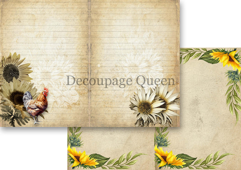 Decoupage Queen - Sunflower Ephemera Journal Pack