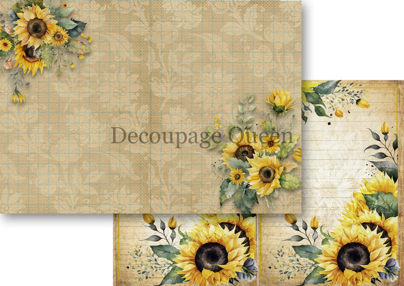 Decoupage Queen - Sunflower Ephemera Journal Pack