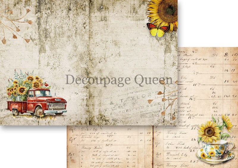 Decoupage Queen - Sunflower Ephemera Journal Pack