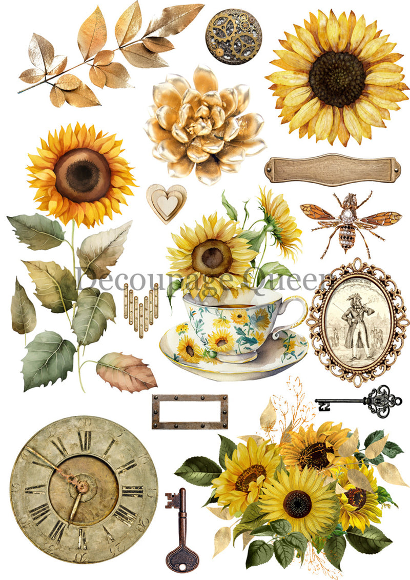 Decoupage Queen - Sunflower Ephemera Journal Pack