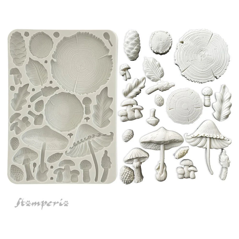 Stamperia - Golden Harmony Collection - Moulds - Wood and Mushrooms