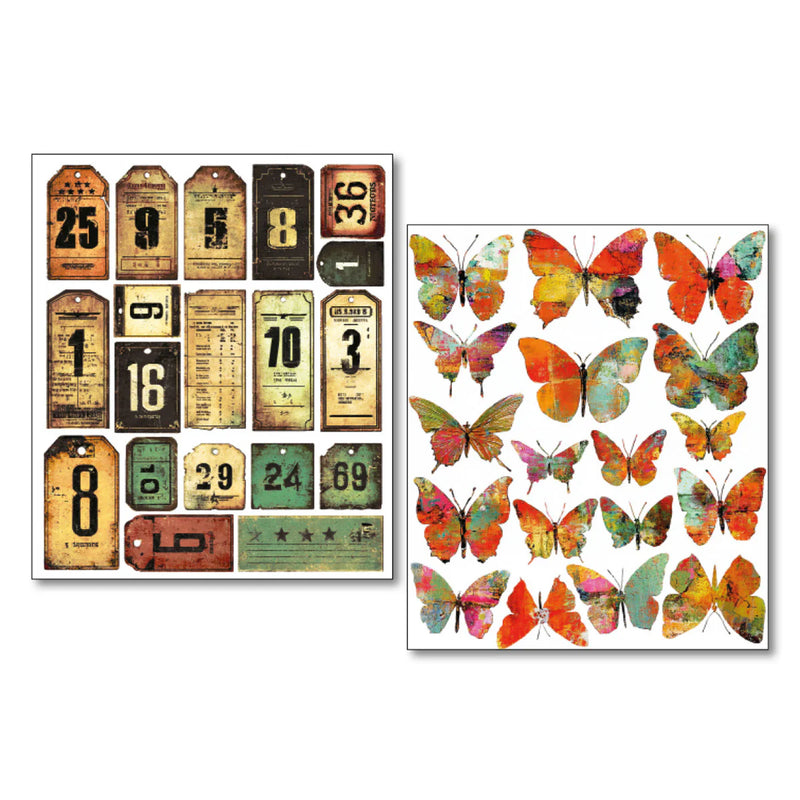 Ciao Bella - Scratched Labels - Mixed Media Sticker Set