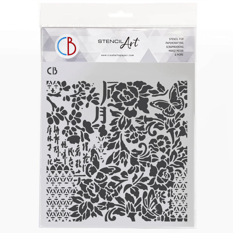 Ciao Bella - Texture Stencil 8"x8" Harmonious Flowering