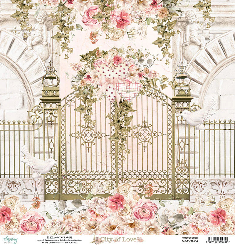 Mintay Papers - City of Love - 12 x 12 Double Sided Paper - 04