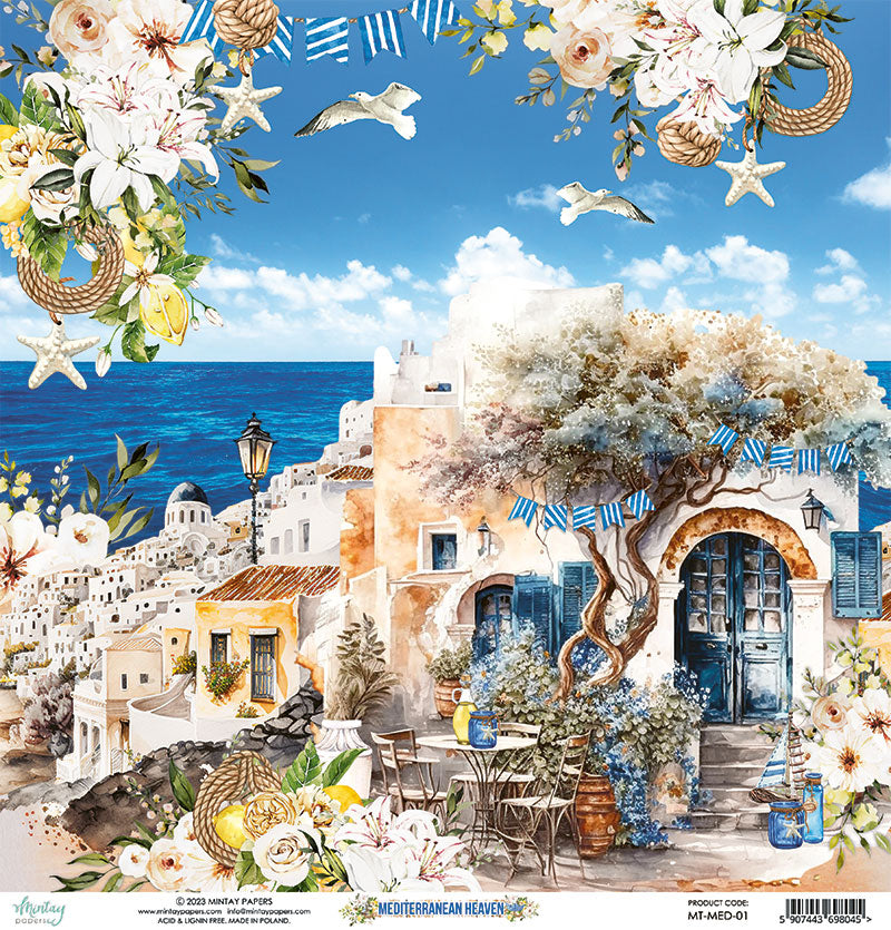 Mintay Papers - Mediterranean Heaven - 12 x 12 Double Sided Paper - 01