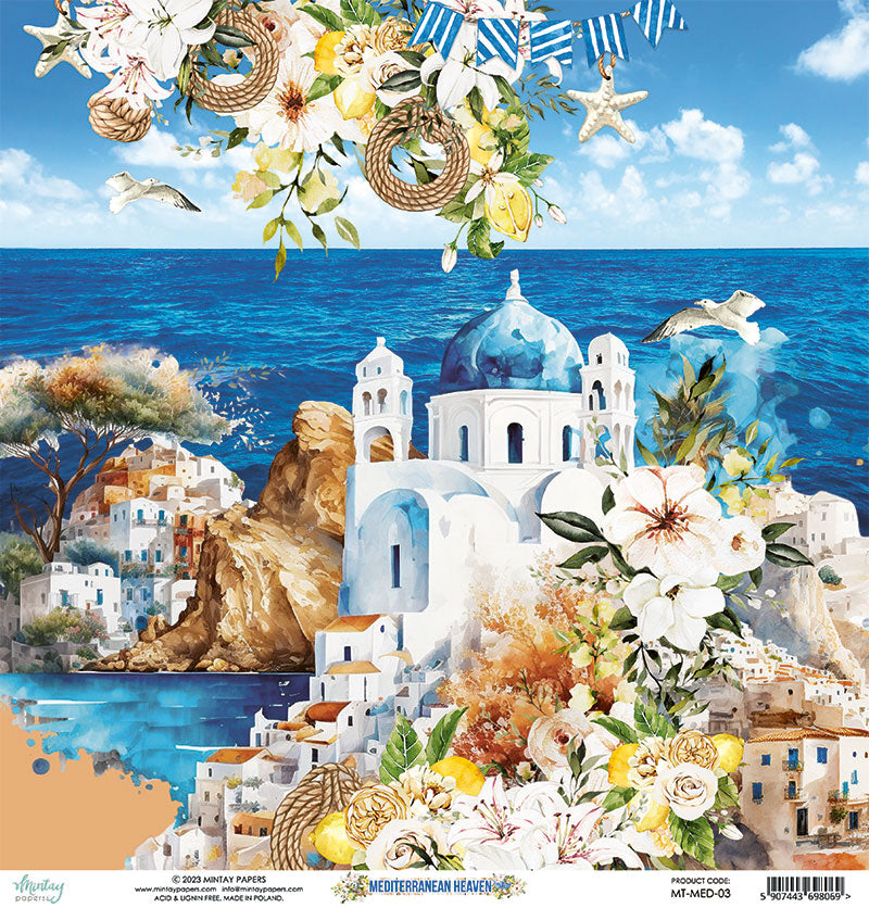 Mintay Papers - Mediterranean Heaven - 12 x 12 Double Sided Paper - 03