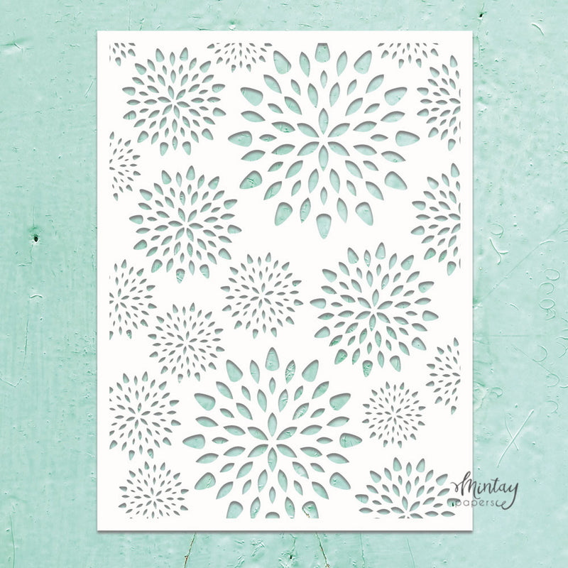 Mintay Papers - Kreativa - 6 x 8 Stencil - Aster Flower
