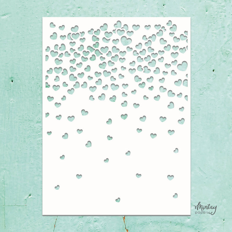 Mintay Papers - Kreativa - 6 x 8 Stencil - Hearts