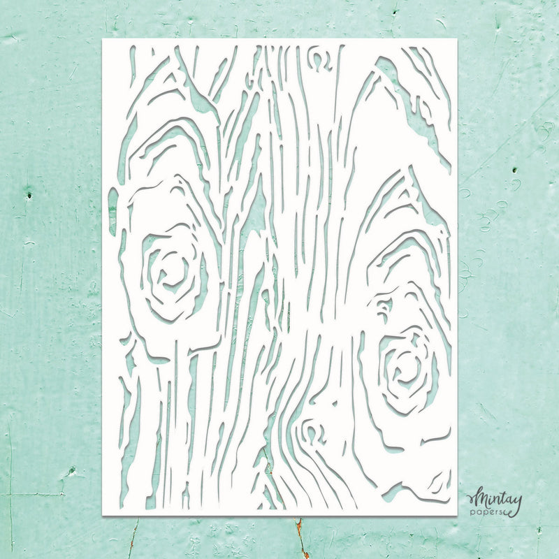 Mintay Papers - Kreativa - 6 x 8 Stencil - Woodgrain