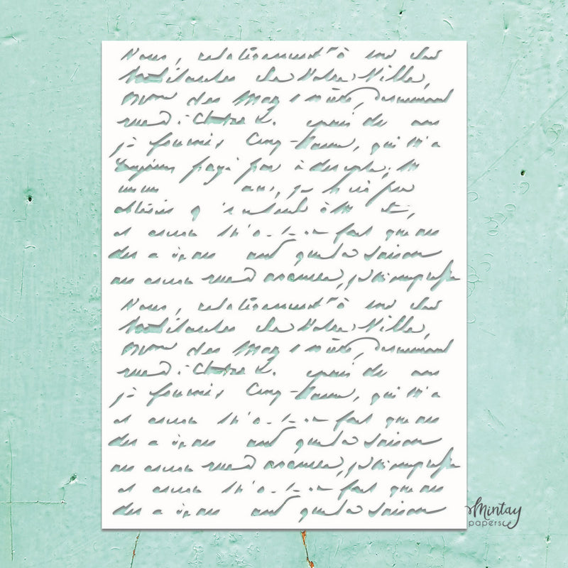 Mintay Papers - Kreativa - 6 x 8 Stencil - Handwriting