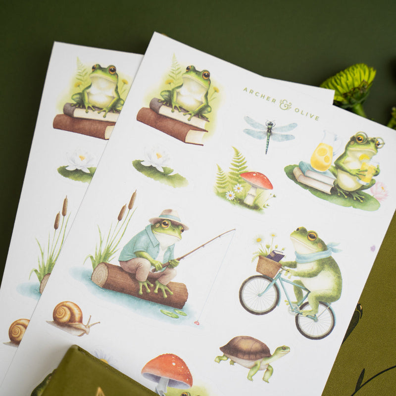 Archer and Olive - Literary Frog Sticker Set
