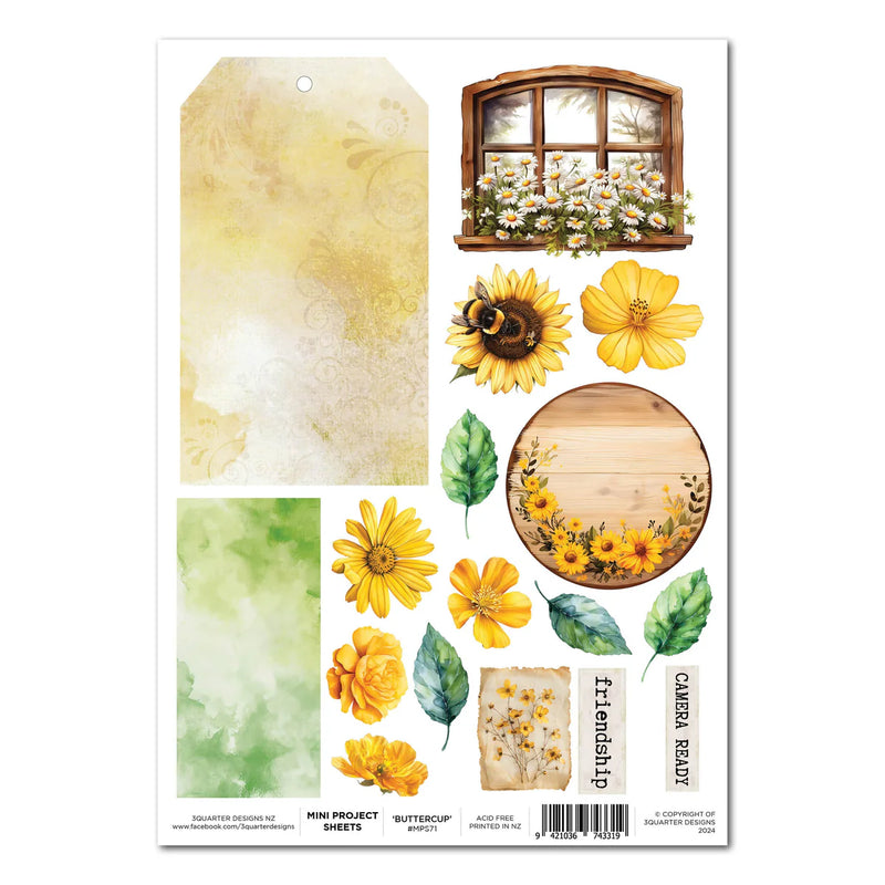3Quarter Designs - Hey Buttercup - Mini Project Sheet