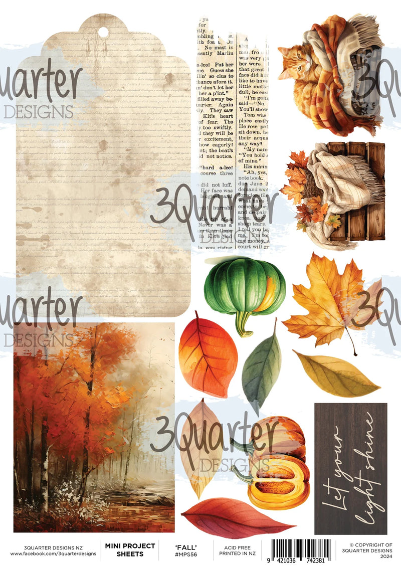 3Quarter Designs - Falling Leaves - Mini Project Sheet