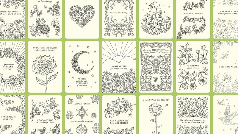 Johanna Basford - Notes From Nature - 30 Affirmation Cards to Color