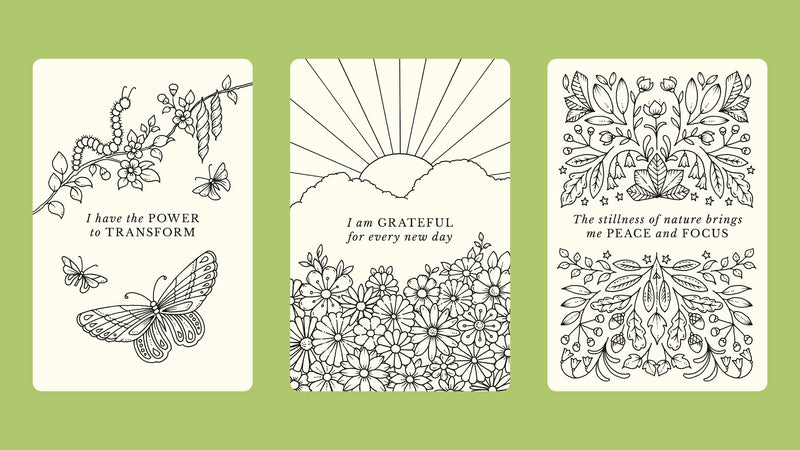 Johanna Basford - Notes From Nature - 30 Affirmation Cards to Color