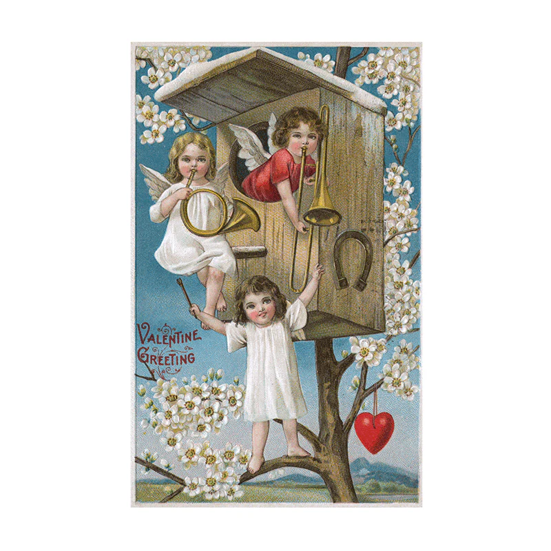 Laughing Elephant - Victorian Valentine Postcard Book - 30 Unique Vintage Postcards