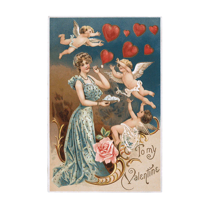 Laughing Elephant - Victorian Valentine Postcard Book - 30 Unique Vintage Postcards