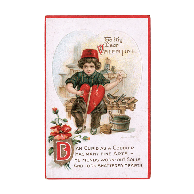 Laughing Elephant - Victorian Valentine Postcard Book - 30 Unique Vintage Postcards