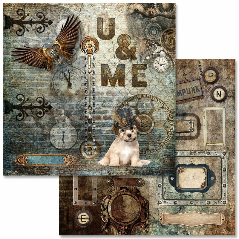 Decoupage Queen - Steampunk Laboratory Scrapbook Set - Mini 6 x 6