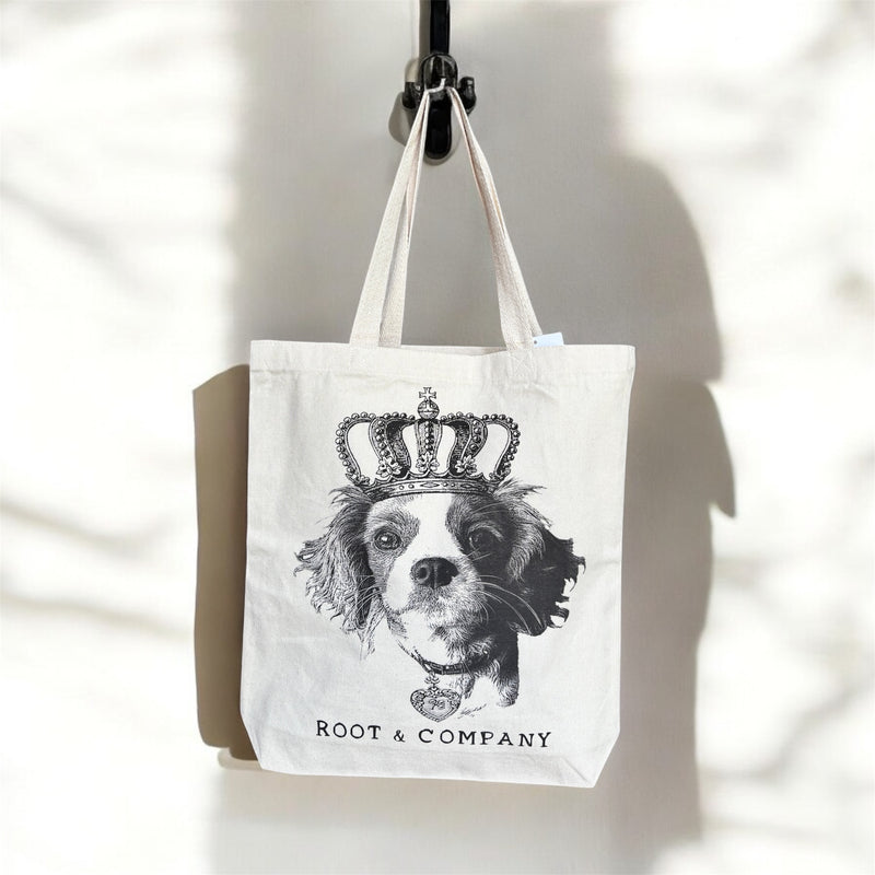 Root and Company - Cavalier King Charles Terrier Dog Crown Tote Bag