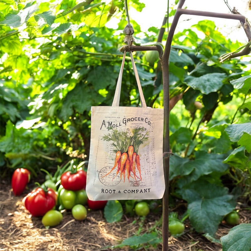 Root and Company - Vintage Farmhouse Carrots Vegetables Tote Bag