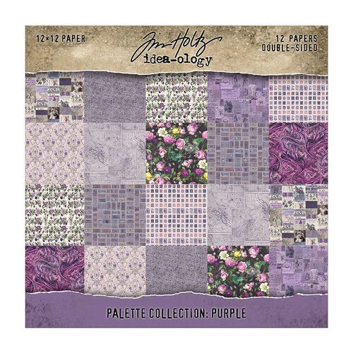 Tim Holtz - Idea-ology - Palette Collection - 12 x 12 Paper Pack - Purple