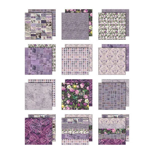 Tim Holtz - Idea-ology - Palette Collection - 12 x 12 Paper Pack - Purple