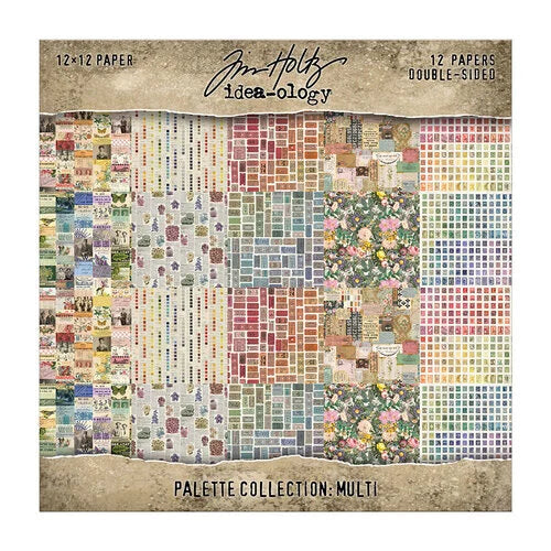 Tim Holtz - Idea-ology - Palette Collection - 12 x 12 Paper Pack - Multi