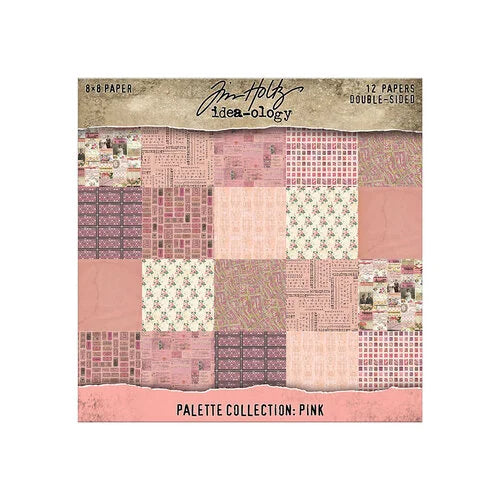 Tim Holtz - Idea-ology - Palette Collection - 8 x 8 Paper Pack - Pink