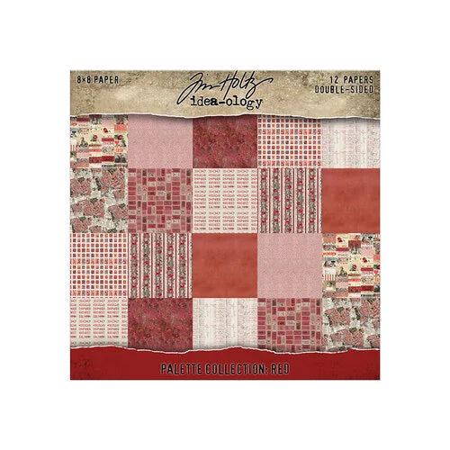 Tim Holtz - Idea-ology - Palette Collection - 12 x 12 Paper Pack - Red