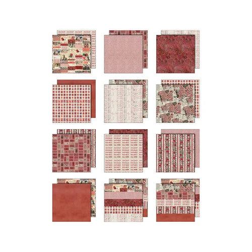 Tim Holtz - Idea-ology - Palette Collection - 12 x 12 Paper Pack - Red