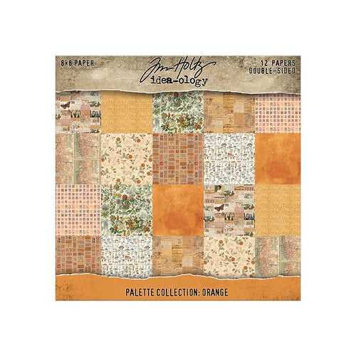 Tim Holtz - Idea-ology - Palette Collection - 12 x 12 Paper Pack - Orange