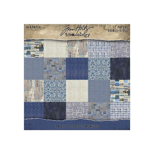 Tim Holtz - Idea-ology - Palette Collection - 8 x 8 Paper Pack - Indigo