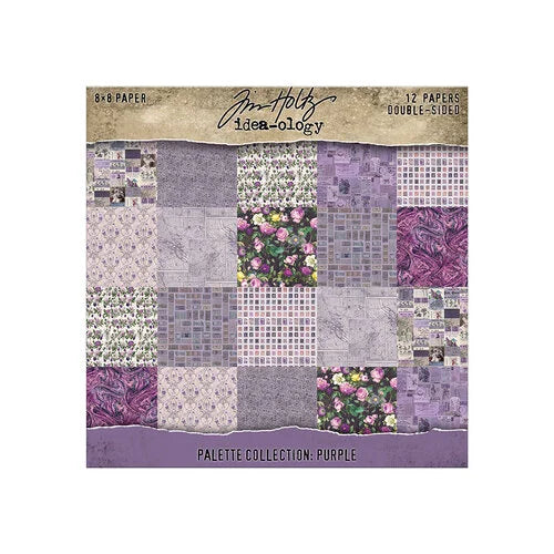 Tim Holtz - Idea-ology - Palette Collection - 8 x 8 Paper Pack - Purple