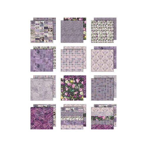 Tim Holtz - Idea-ology - Palette Collection - 8 x 8 Paper Pack - Purple