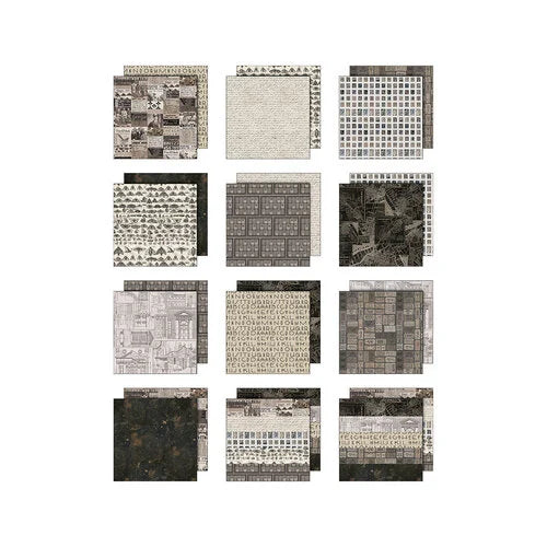 Tim Holtz - Idea-ology - Palette Collection - 8 x 8 Paper Pack - Charcoal