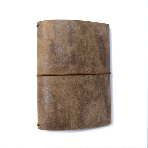 Elizabeth Craft Designs - Mr. and Mrs. Collection - Art Journal - Stonewashed Brown Passport XL