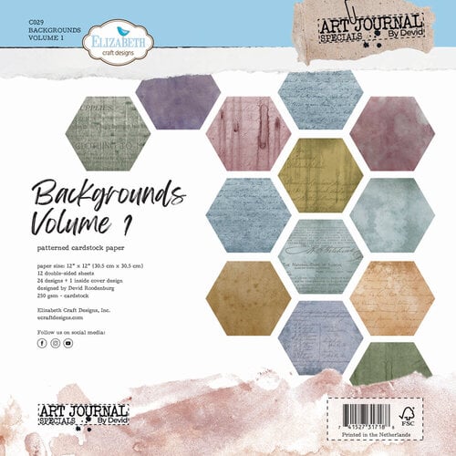 Elizabeth Craft Designs - Mr. and Mrs. Collection - 12 x 12 Paper Pack - Backgrounds Volume 1