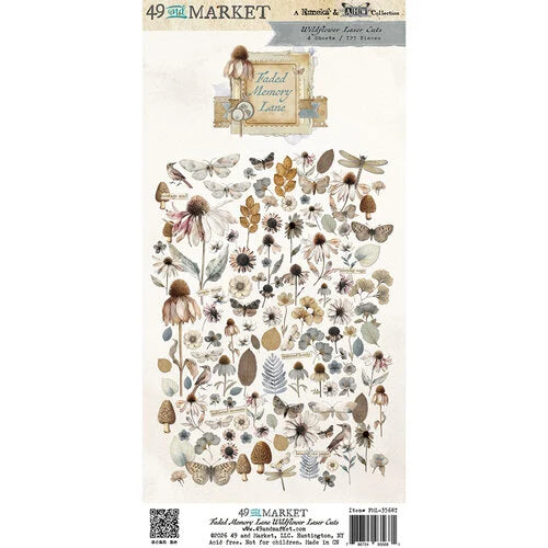 49 and Market - Faded Memory Lane - Ephemera - Laser Cuts - Wildflowers